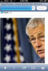 Hagel Praises, Thanks Korean War Veterans